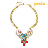 Fashion Jewellery Necklace with Rhinestone and Beads Decorated