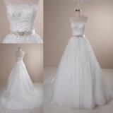 Strapless Beading Crystal Lace Ball Gown Bridal Wedding Dress 2018
