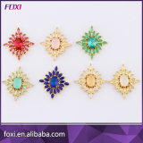 Colored Crystal Brass Jewelry Stud Earrings for Women Party