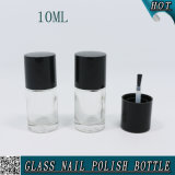 Round 10ml Empty Gel Nail Polish Glass Bottle with Black Lid