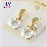 Wholesale Silver Gold Plating Flower Shape Alloy Brass Fashion Jewelry Earring