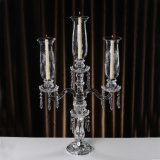3 Arms Hot Sale K9 Clear Crystal Candle Holder with Competitive Price (KS04504)