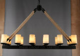Square Modern Metal Marble Residential Hanging Pendant Lamp