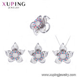 64560 Xuping High Quality Flower Designed Crystals From Swarovski Saudi Gold Jewelry Set Price