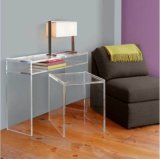 Crystal Lucite Furniture Acrylic Desk Acrylic Waterfall Nesting Tables