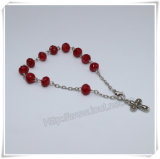 New Colourful Section Glass Beads Catholic Rosary Bracelet on Chain (IO-CB183)