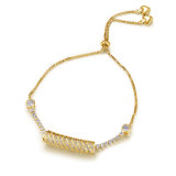 Fashion Adjusted 18K Gold Costume Jewelry Women Bracelet with Stone