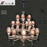 European Style Crystal Chandelier with Fabric Shade for Hotel