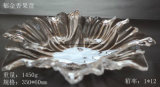 Machine-Made Crystal Rectangular Glass Fruit Plate with Tulip Design (P-HG05)