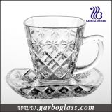 High Quality Engraved Glass Tea Cup Set