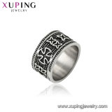 15569 Xuping Neutral Stainless Steel Ring Designs for Boys, Black Gun Color Ring Models, Jewel Without Stone