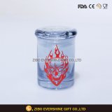 Electroplated Glass Storage Jar with Glass Lid