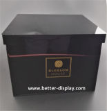Custom Balck Acrylic Gift Flower Box with Printing Logo