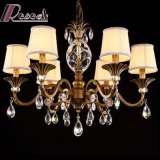 Antique Hotel Decorative Luxury Crystal Chandelier with Fabric Shade