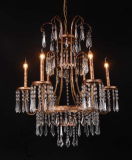 Classical Antique Gold Candles Crystal Pendant Lamps (GD9066-6)