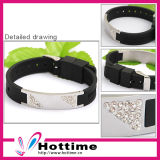 Fashion Crystal Silicone Energy Customized Bracelet (CP-JS-NW-002)