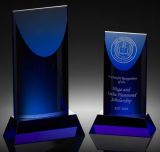 New Design Blue Optical Crystal Trophy