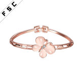 Fashion Fsc Rose Gold Plated Jewelry CZ Diamond Charm Butterfly Bracelet