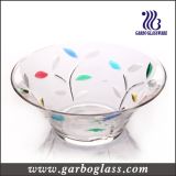 Deep Large Size Glass Salad Bowl with Spraying Color
