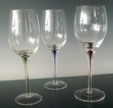 Stem Wine Glass with Infused Color