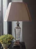 Phine 90239 Clear Crystal Table Lamp with Fabric Shade