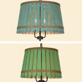 Southeast Asian Style Loft Green Colour Wood Pendant Lamp