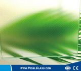 Anti Slip Glass/Clear Patterned Glass//Green Flora Figured Glass