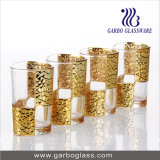 High Quality Machine Made Golden Plating Transparent Glass Tumbler for Drinking (GB041105LW-D)