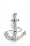Hot Sale Fashion 925 Silver Anchor Pendant Set with CZ