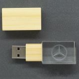 Wooden Environmental Crystal USB Flash Drive Can Be Customized Logo