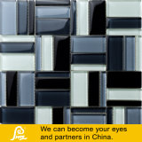 Black and White Square Chips Mix Crystal Glass Mosaic
