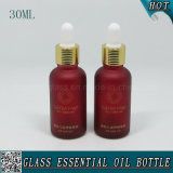 30ml Dark Red Frosted Cosmetic Glass Essential Oil Bottle