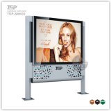 Outdoor Roadside Scrolling Advertising Light Box with Two Poles