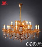 New Crystal Chandelier with Amber Glass Decoration