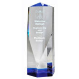 New Design Crystal Trophy Wonderful Tower Award with Blue Base