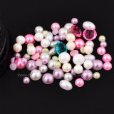 Nail Jewelry Box Colorful Rhinestones Crystal + Mini Steel Beads + Spherical Ceramic Pearls for Decoration Nails Art (NR-06)