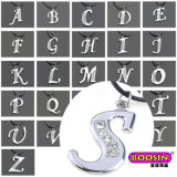 OEM High Quality Cheap Silver Crystal Alphabet Charm for Necklace