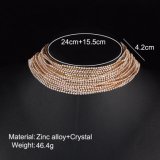 Multiple Layers Rhinestone Crystal Choker Necklace for Women