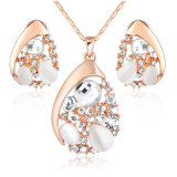 Latest Fashion Crystal 18K Gold Plated Alloy Jewelry Set