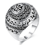 Factory Price Rhodium Engraving Enamel Jewelry Ring
