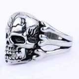 Gothic Men's Skull Flower Biker Zinc Alloy Ring