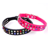 Pet Supplies Multicolor Double Row Diamond Dog Chain and Colorful Crystal Drill Collars