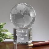 Glass Globe Award Crystal Glass Earth Globe