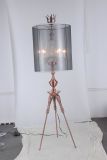Fabric Shade with Crystal Chandelier with Tripod Steel Floor Lamp (KM605F)