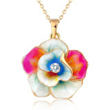 Flower Pendant Enamel Fashion Jewellery Necklace