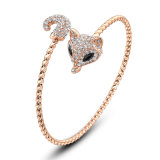 Women Bracelet Adjustable Size Fox Design Gold Crystal Bangle