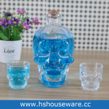 Skull Shaped Crystal Whiskey Glass Bottle with 2PCS Skull Shot Glass
