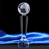 Crystal Trophy Award with Globe Ball