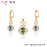 64917 Fashion Luxury Heart-Shaped CZ Diamond Rhodium Royal Imitation Jewelry Set for Wedding Party