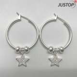 Fashion Star Shape Jewelry Crystal Wholesale Loop Earrings for Ladies Women